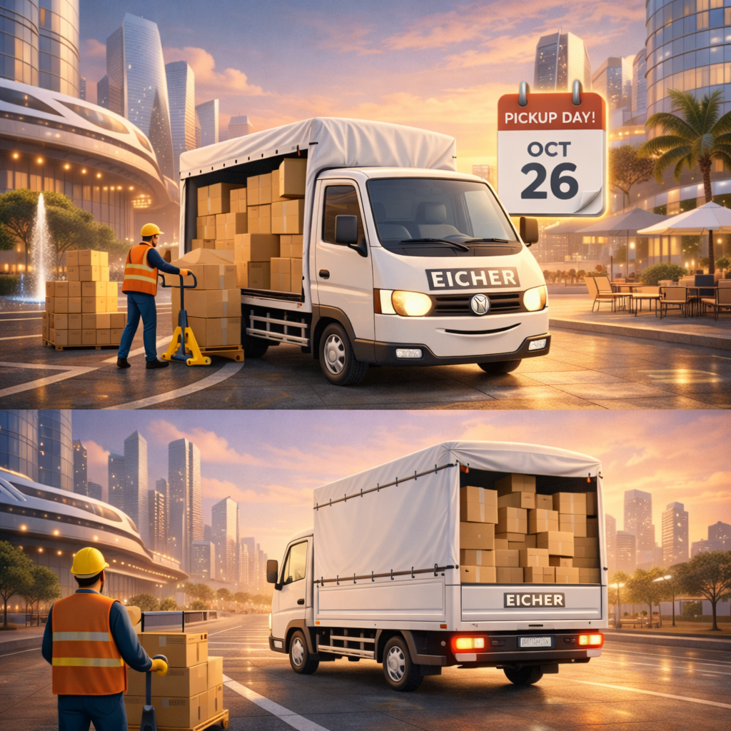 Logistics truck on road